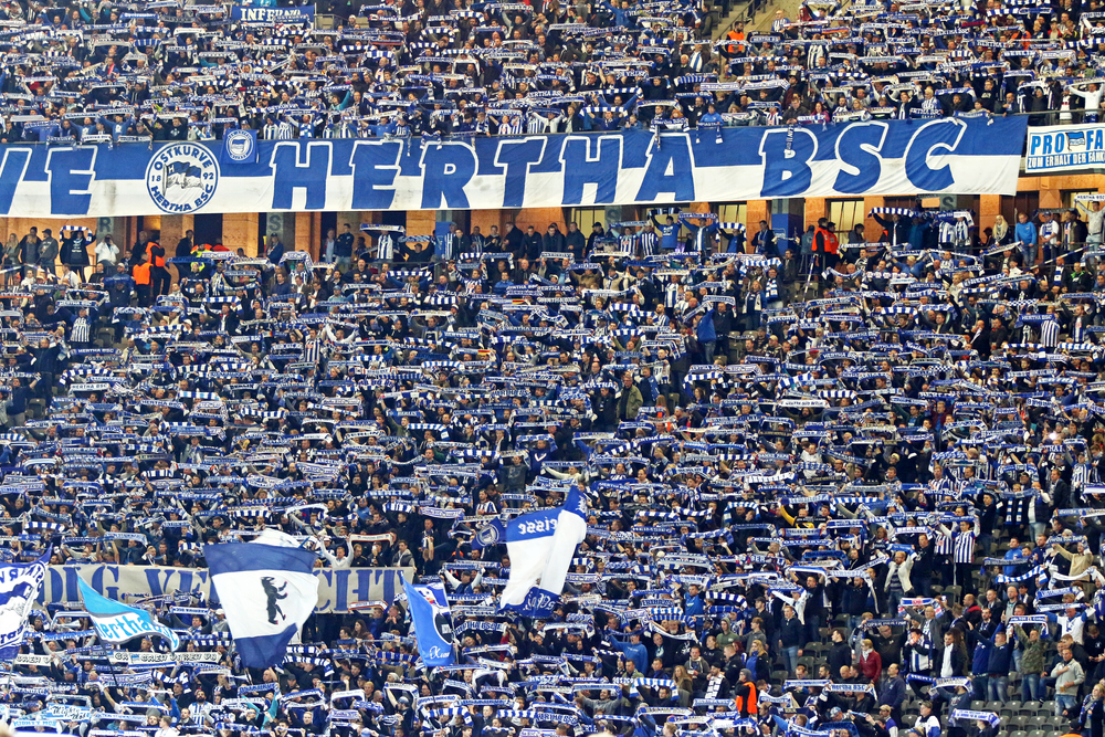 Hertha Berlin fans at the Olympic Stadium